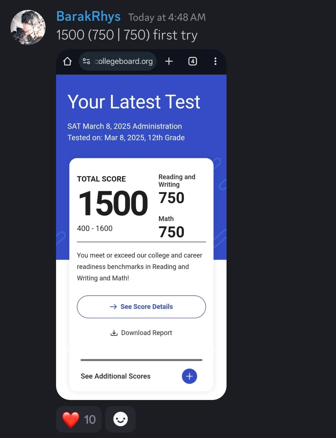 Score screenshot