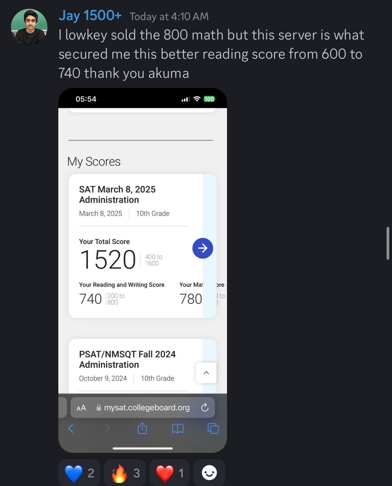 Score screenshot