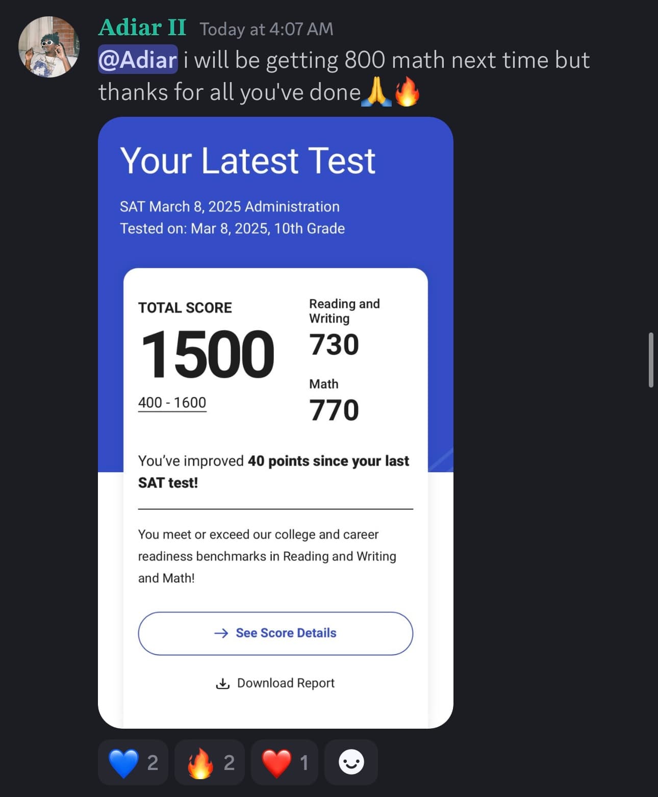Score screenshot