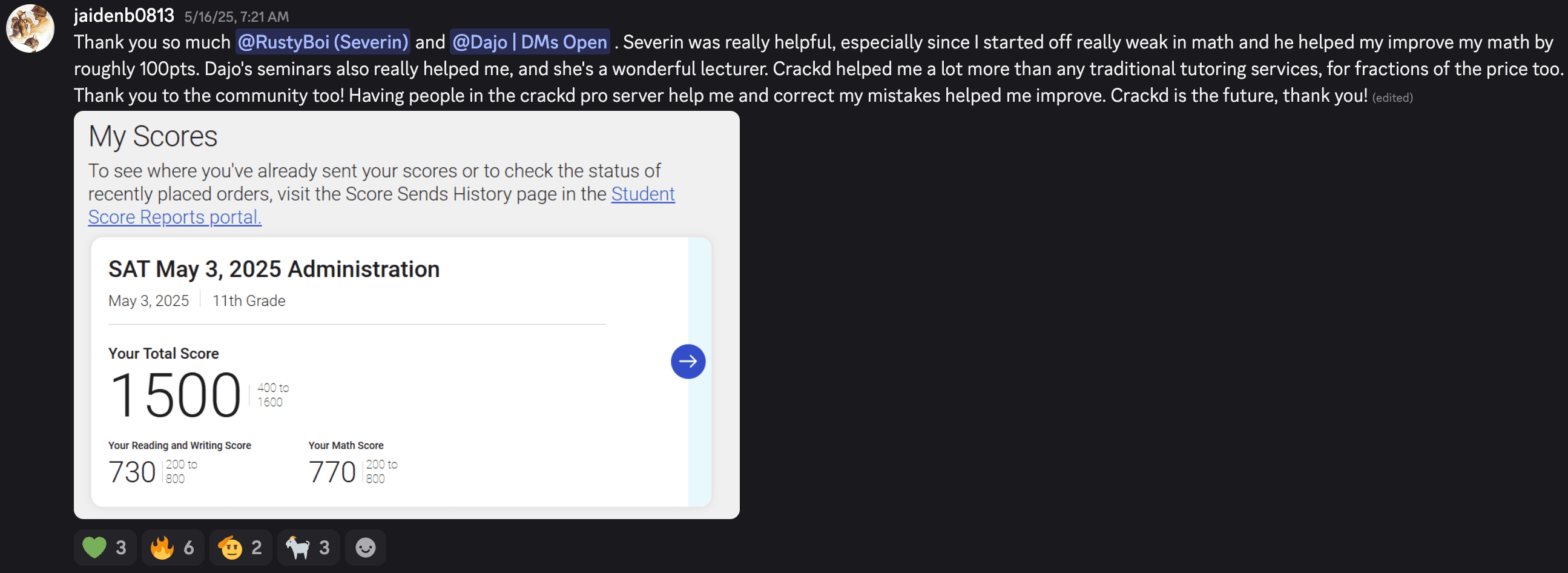 Score screenshot