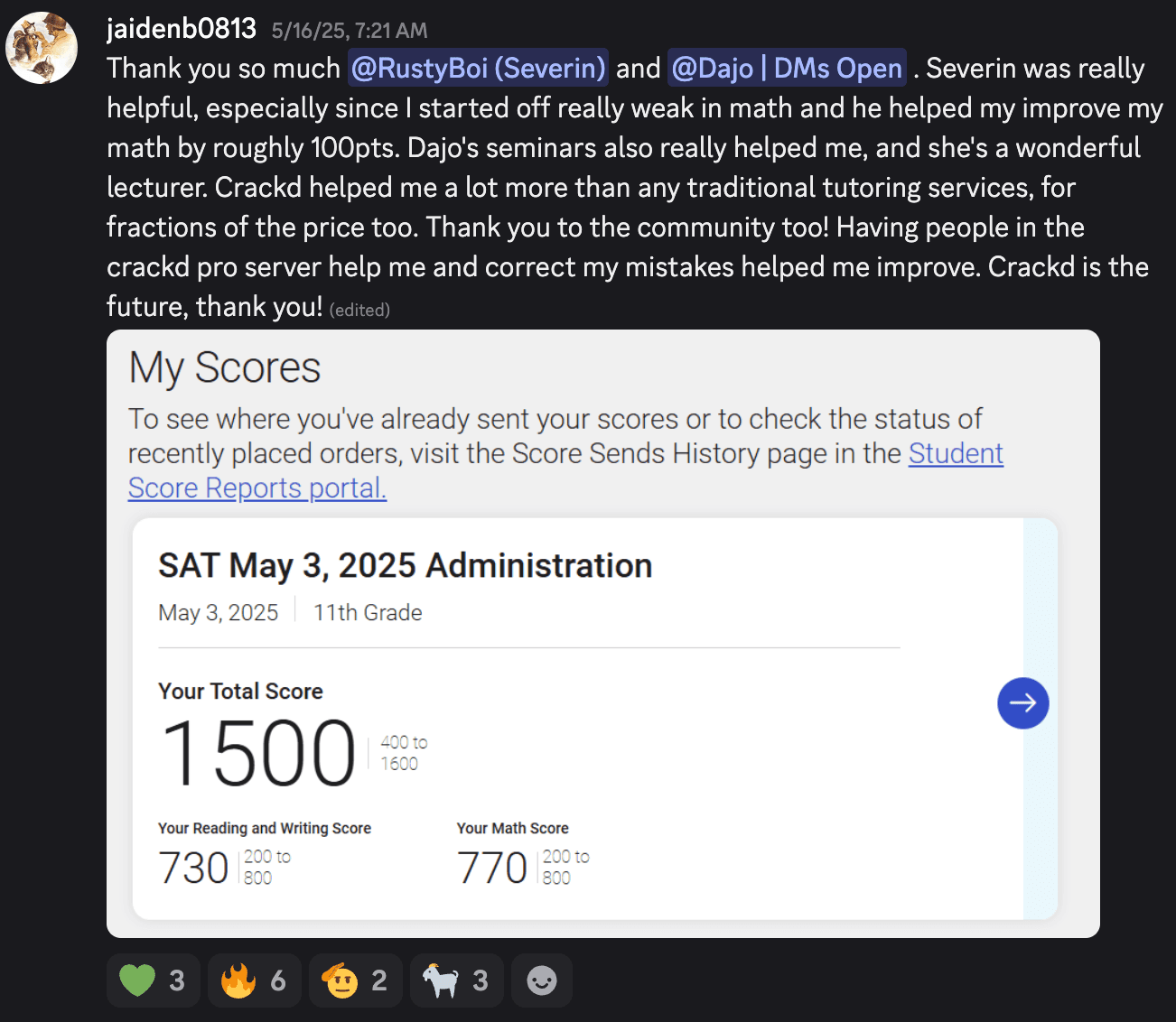 Score screenshot