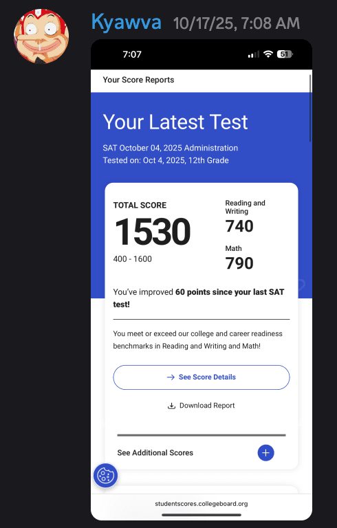Score screenshot