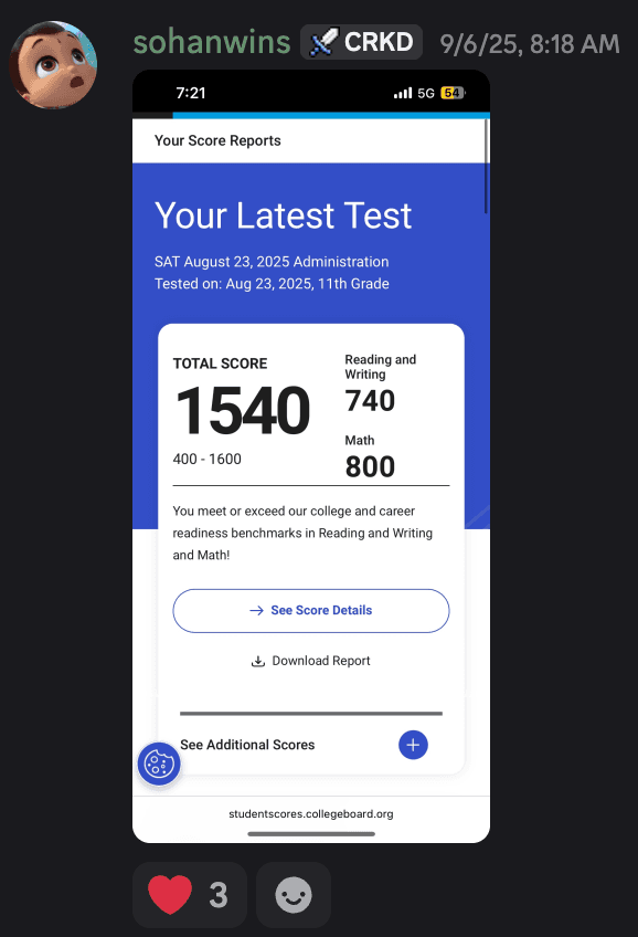 Score screenshot