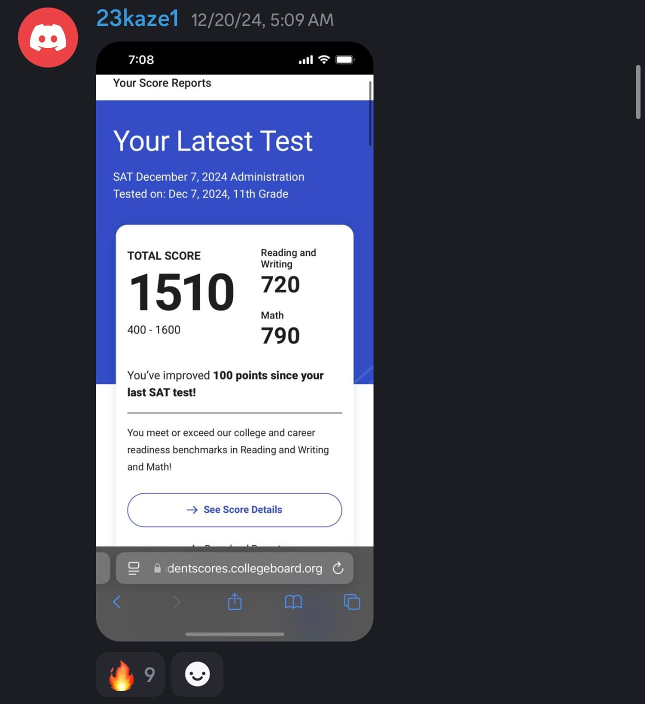 Score screenshot