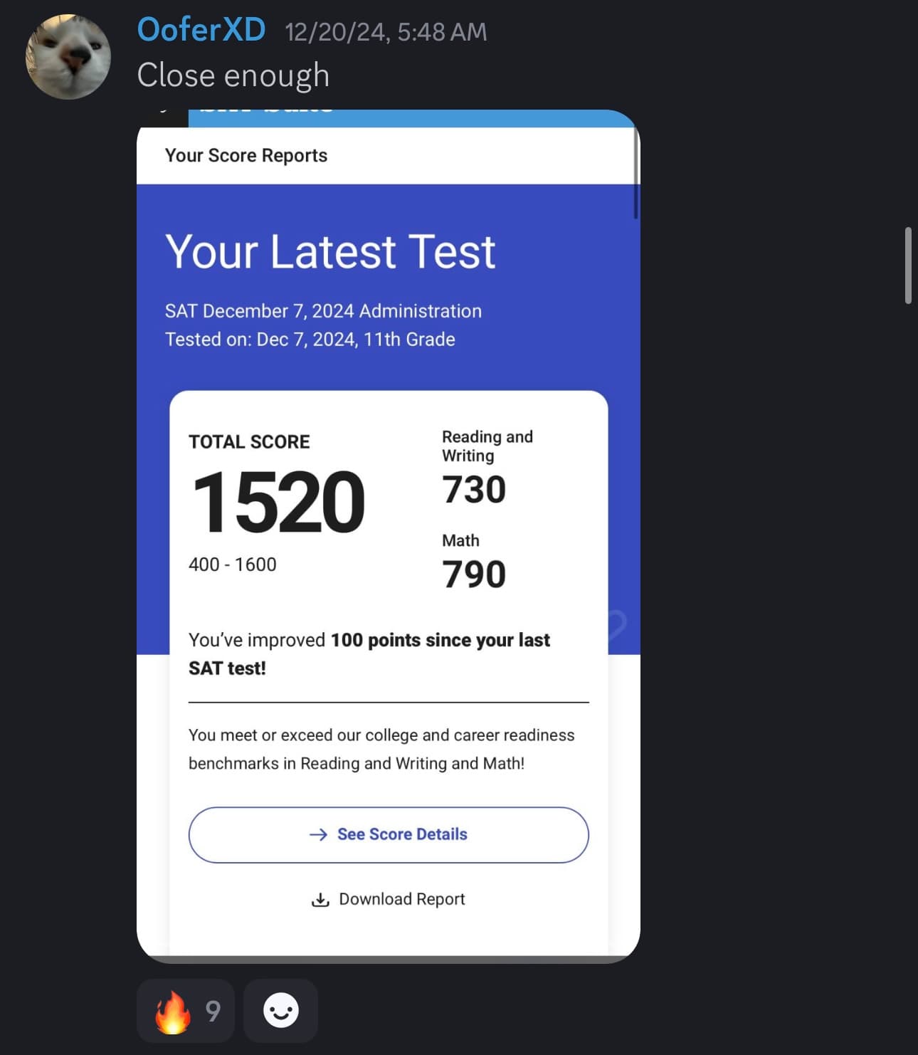 Score screenshot