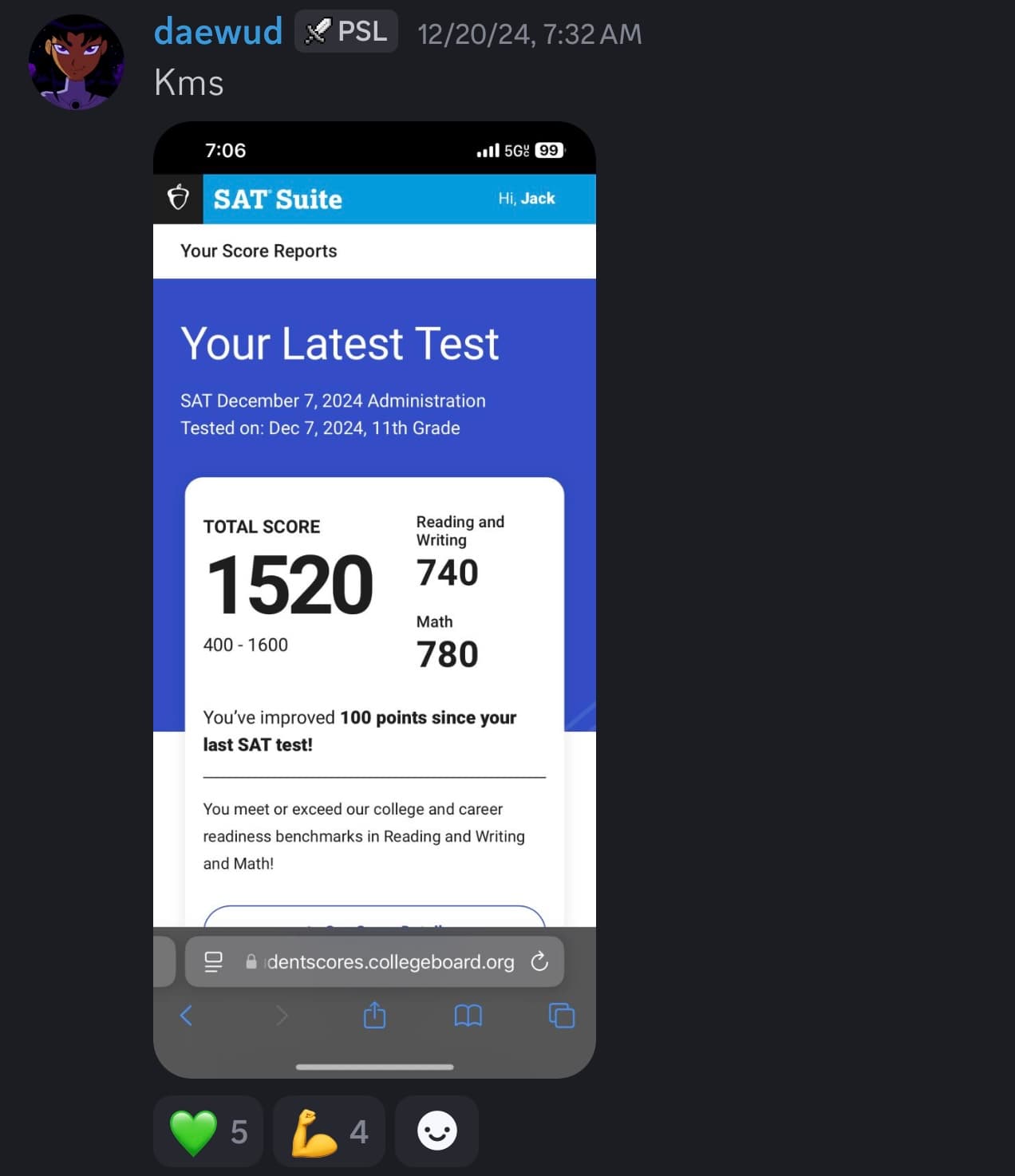 Score screenshot