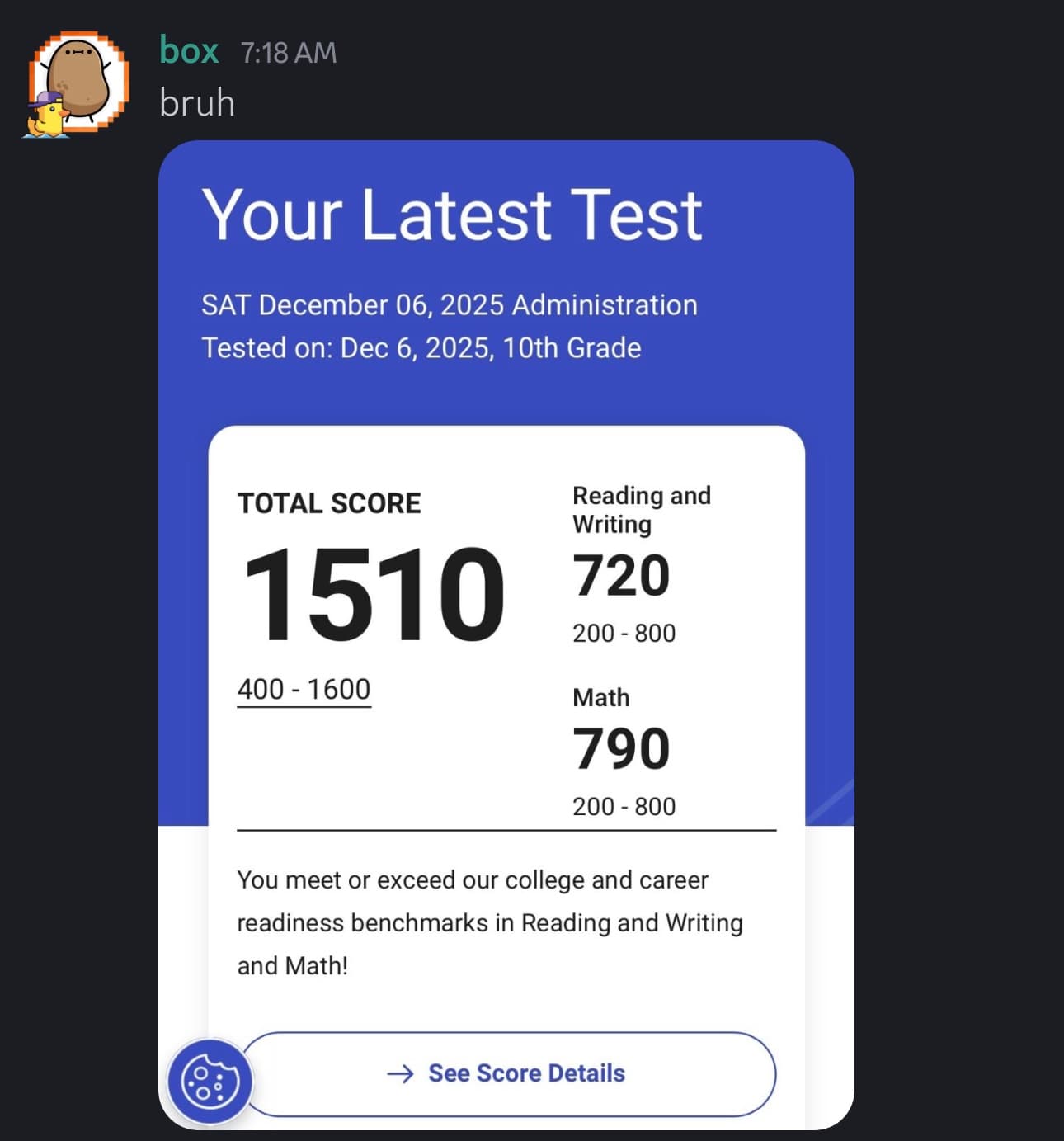 Score screenshot