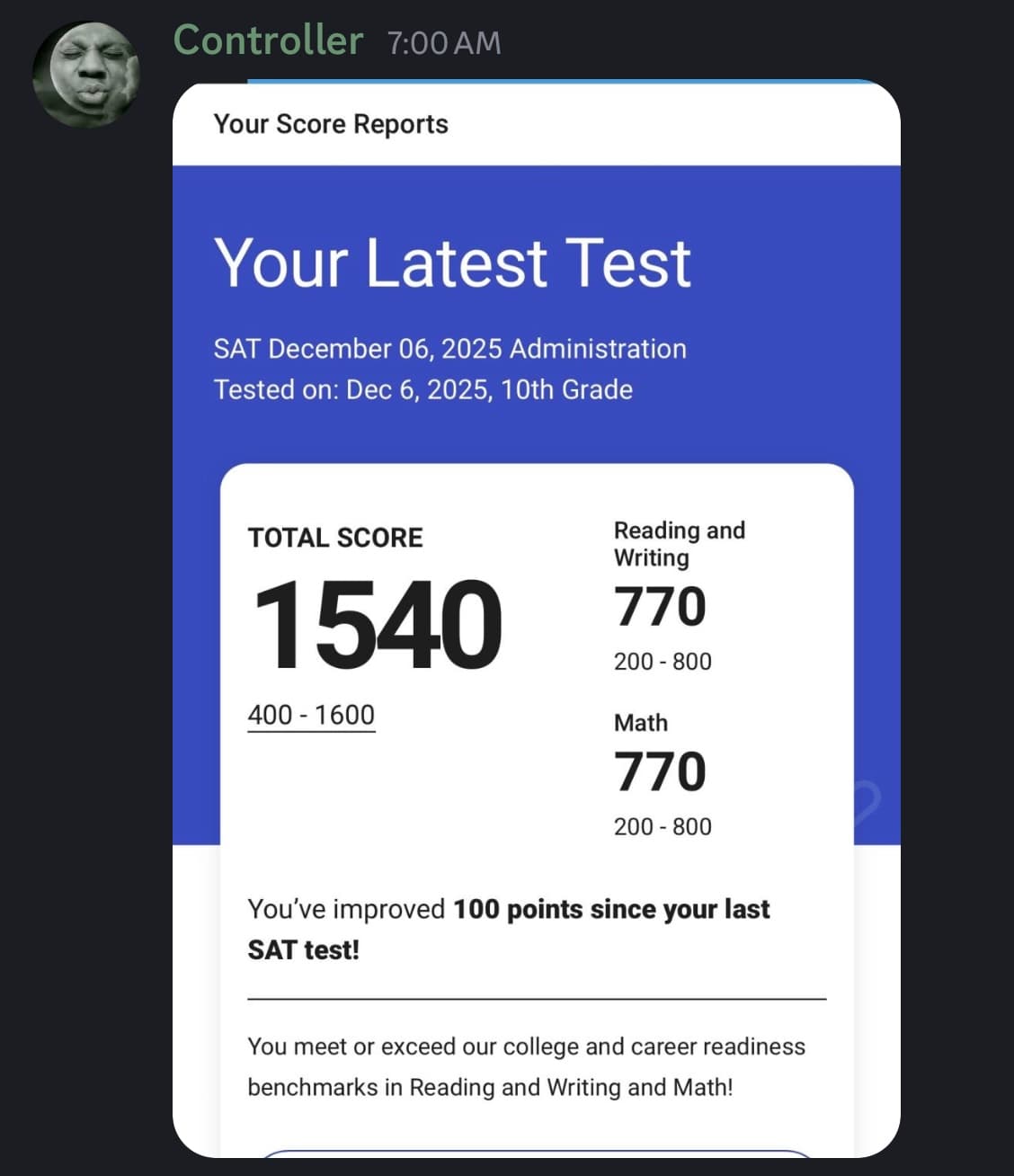 Score screenshot