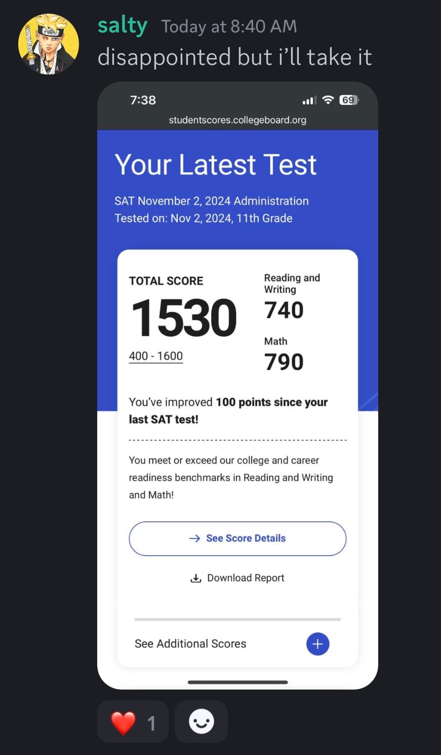 Score screenshot