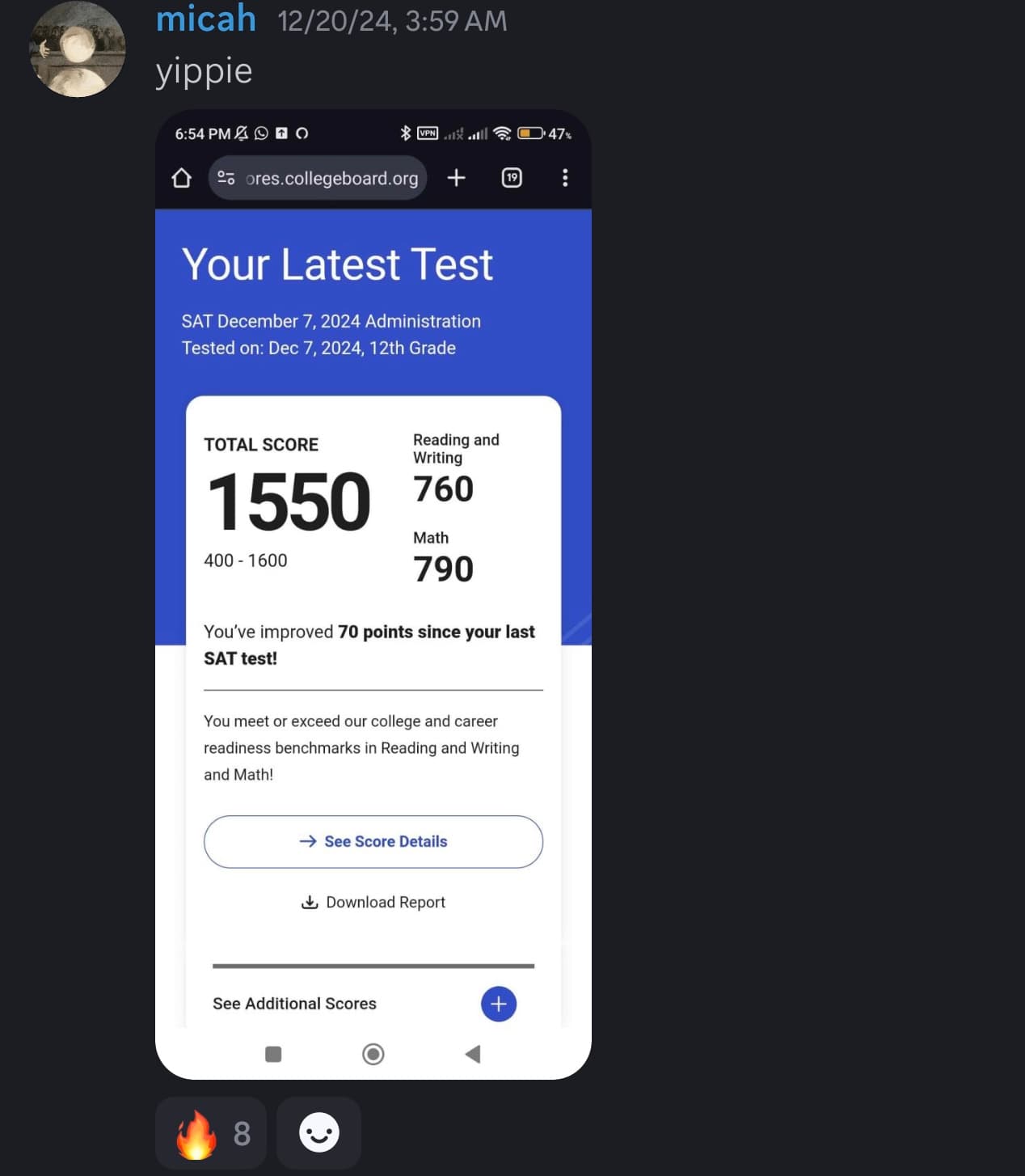 Score screenshot