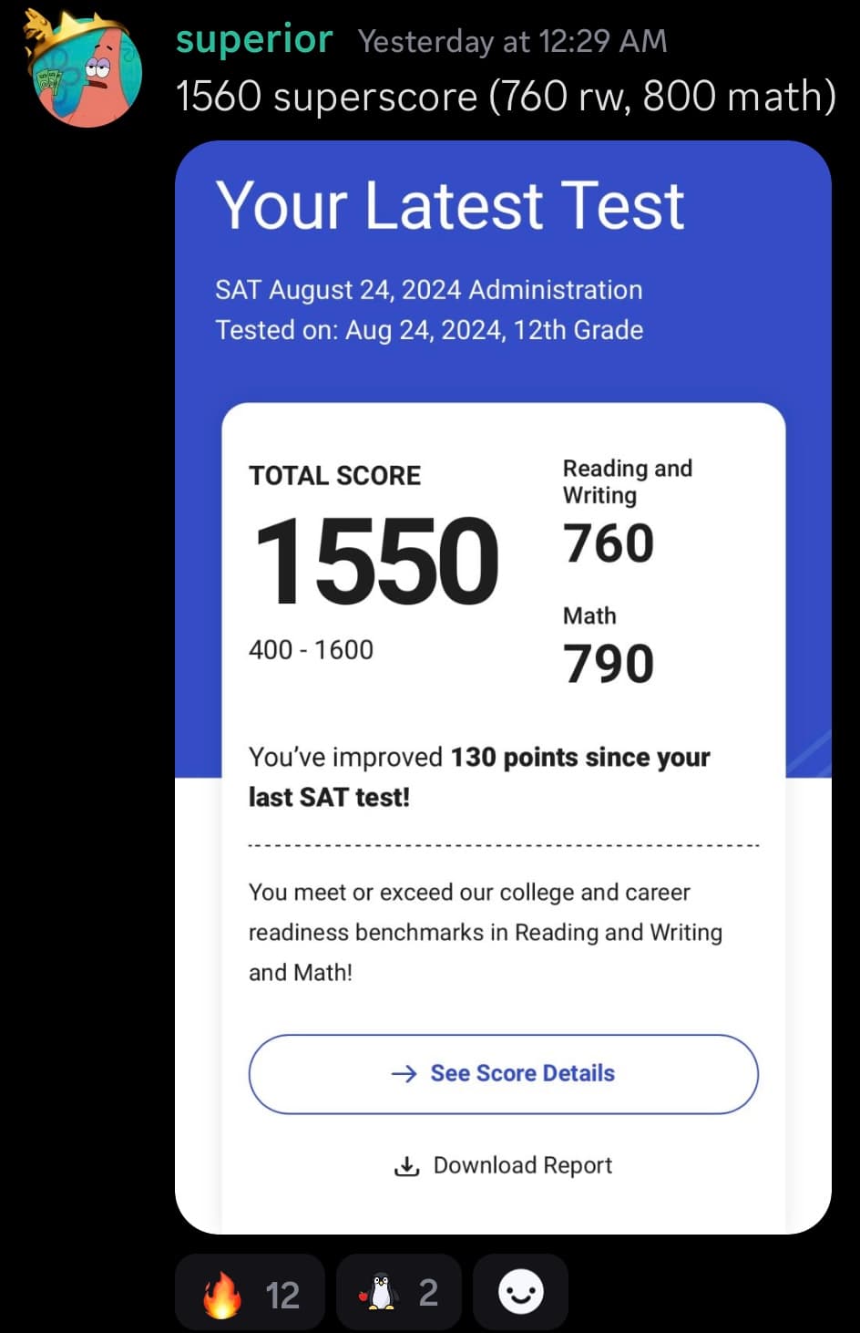 Score screenshot
