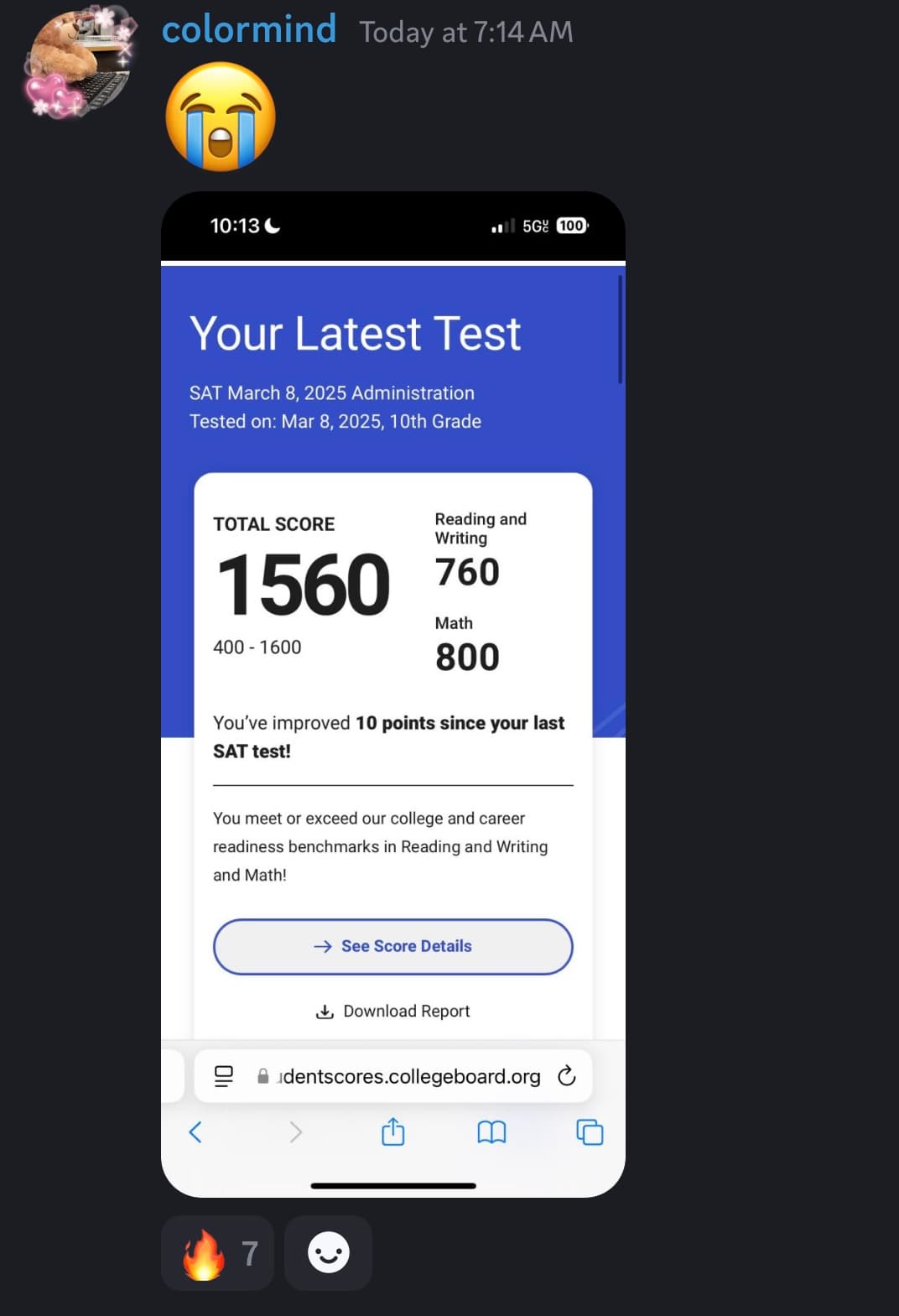 Score screenshot