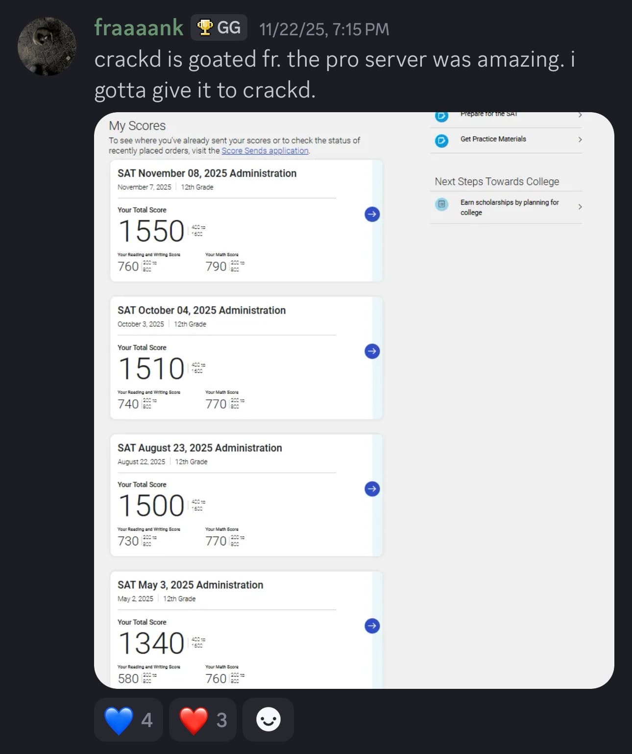 Score screenshot