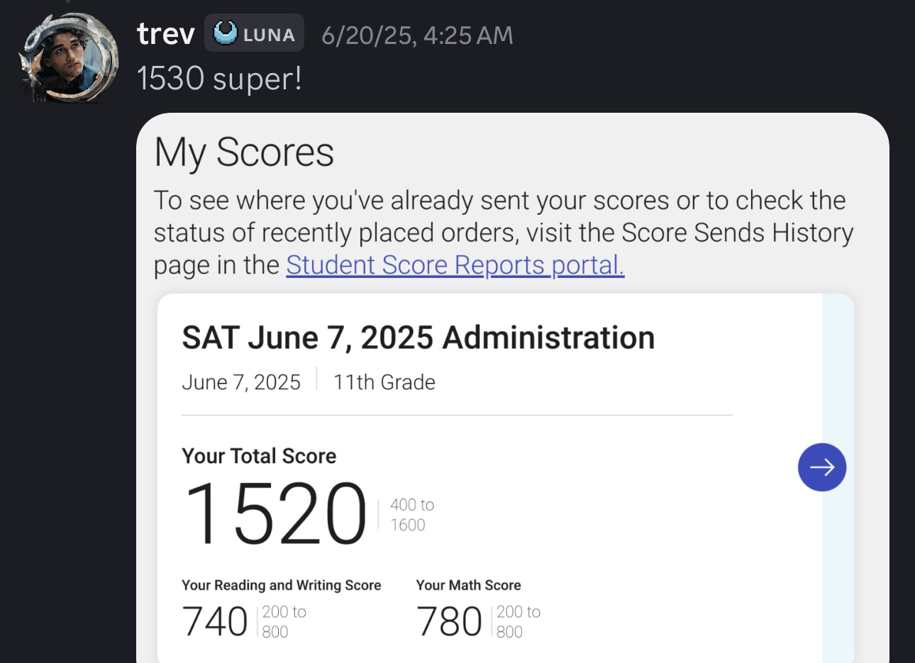 Score screenshot