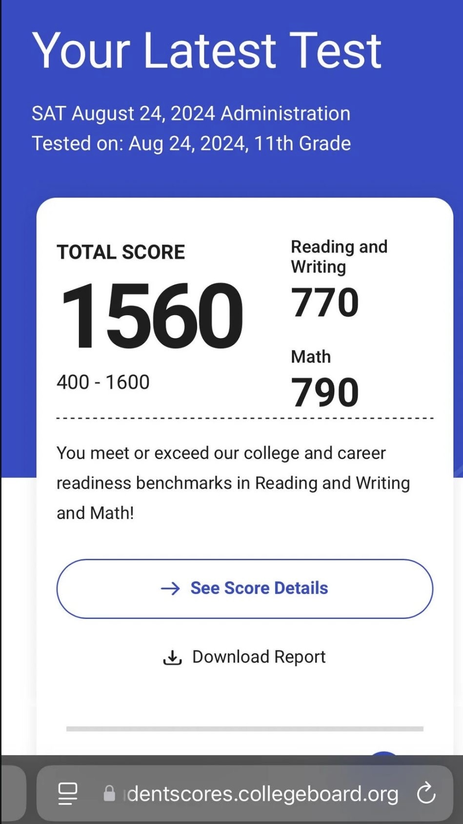 Score screenshot