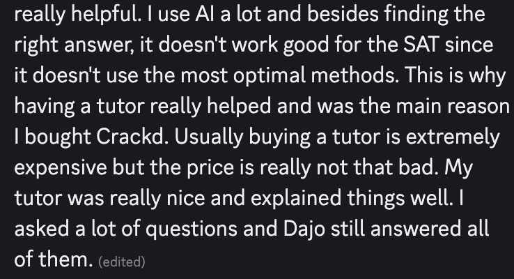 Crackd Premium student testimonial 1
