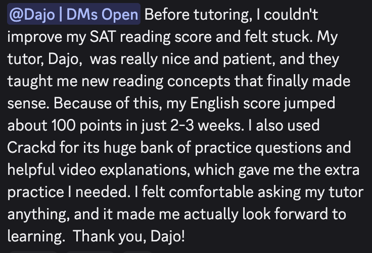 Crackd Premium student testimonial 2