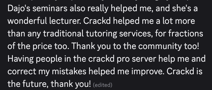 Crackd Pro student testimonial 3